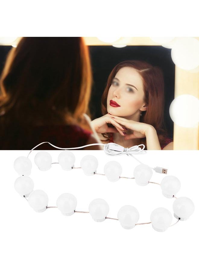 Thoraya LED Bulb Mirror Light Vanity USB Touch Switch Mirror Lamp Kit Lens Headlight Bulbs Kit 14 Bulbs  - Image 3