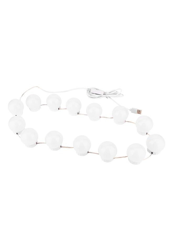 Thoraya LED Bulb Mirror Light Vanity USB Touch Switch Mirror Lamp Kit Lens Headlight Bulbs Kit 14 Bulbs  - Image 1