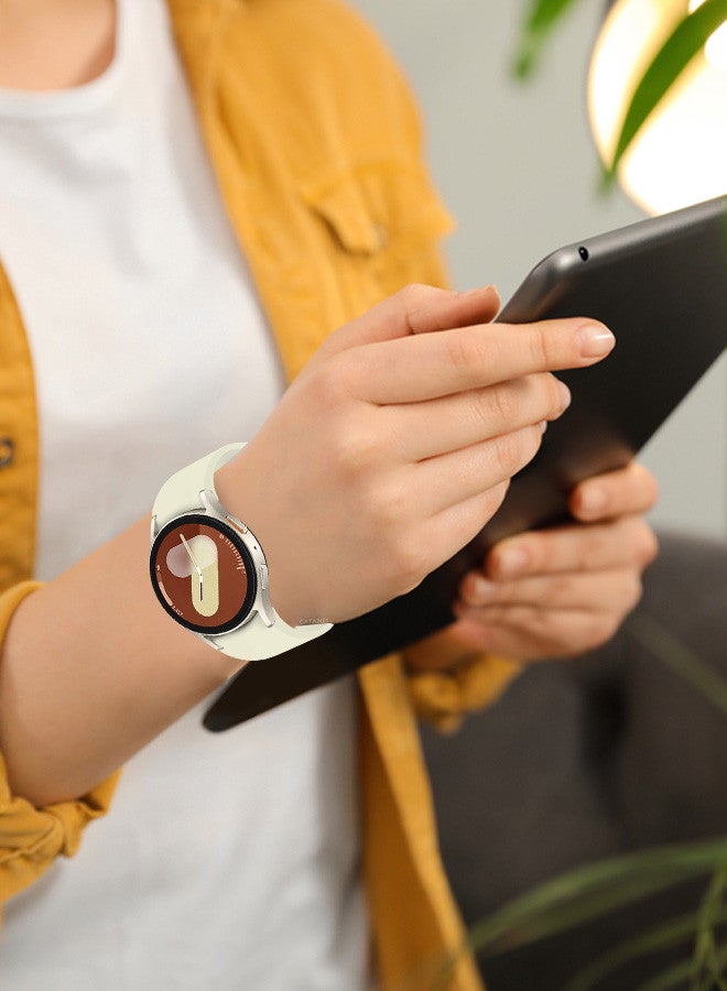 CATANES for Galaxy Watch 7 Strap 40mm 44mm,for Samsung Galaxy Watch FE Band 20mm Soft Silicone Sport Strap Women Men,No Gap Bracelet Wristbands Beige - Image 5