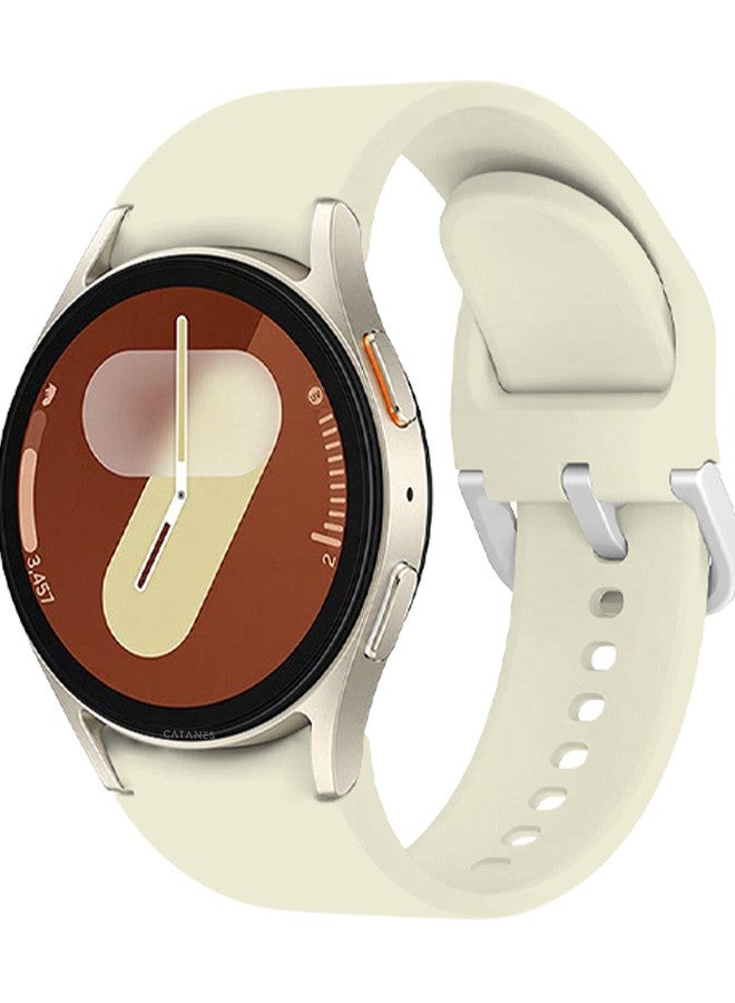 CATANES for Galaxy Watch 7 Strap 40mm 44mm,for Samsung Galaxy Watch FE Band 20mm Soft Silicone Sport Strap Women Men,No Gap Bracelet Wristbands Beige - Image 1