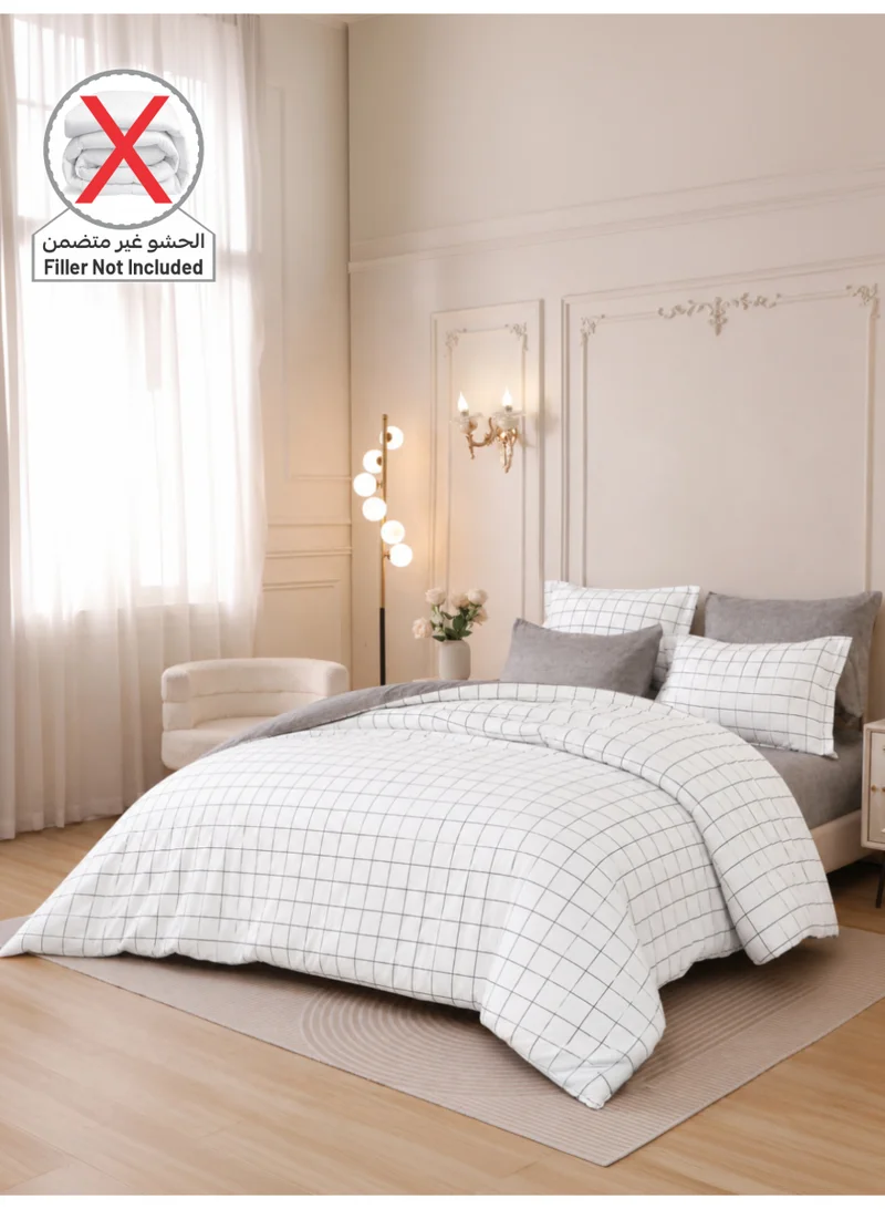 دوناتيلا طقم غطاء لحاف مطبوع، مقاس كينغ مناسب لسرير 200×200 سم - طقم سرير مكوّن من 6 قطع، قماش مايكروفايبر مصقول - 1 غطاء لحاف، 1 شرشف مطاطي، 2 كيس مخدة شام، 2 كيس مخدة (الحشوة غير متضمنة)
