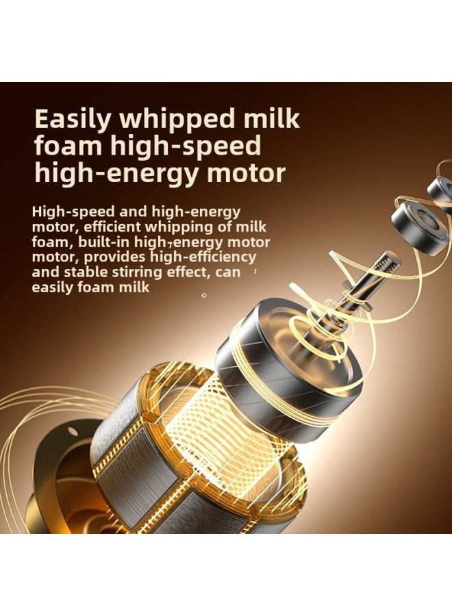 Electric Milk Frother Handheld Milk Frother Frother Blender Household Wireless Small Milk Frother Cross-border-Color:White Battery Type  - Image 5