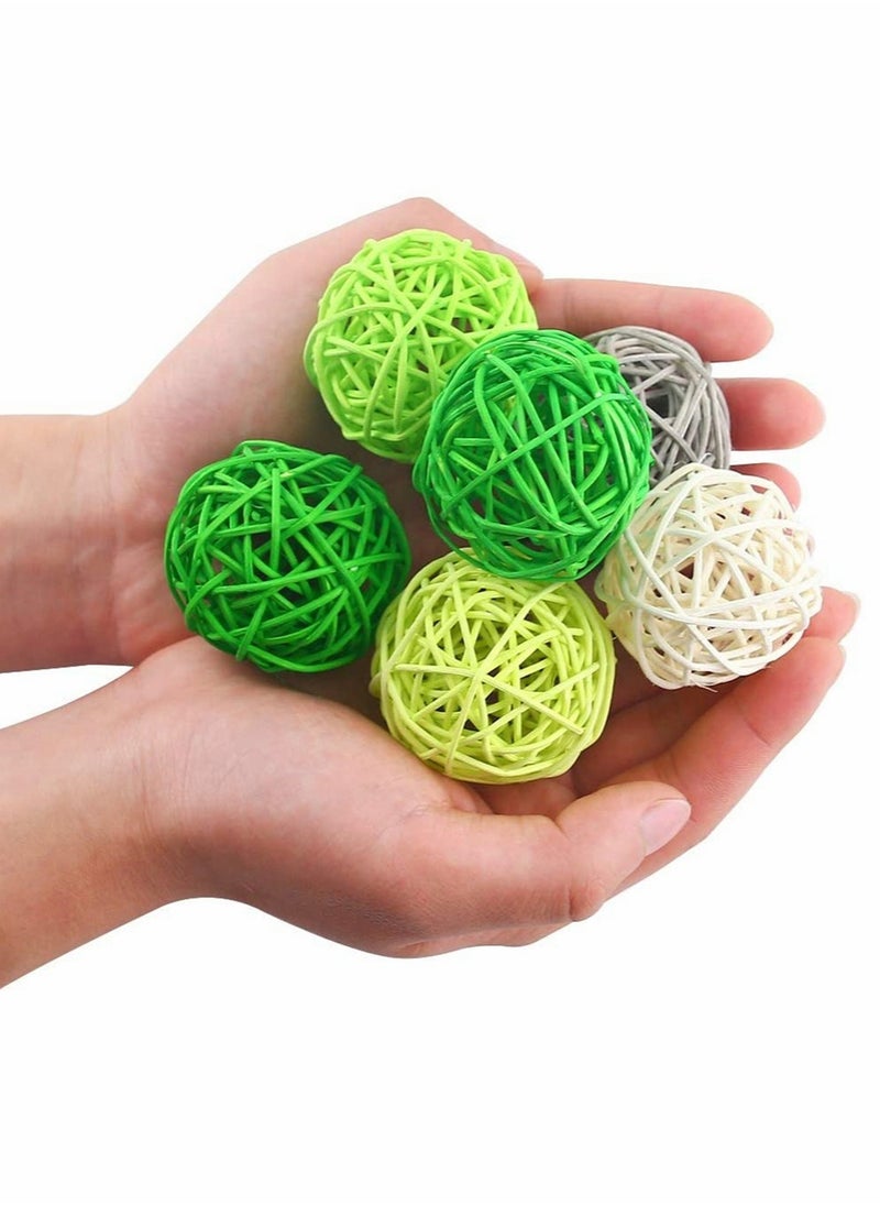 KASTWAVE Rattan Balls Wicker Balls Decorative Spheres Bowl Fillers Home Decor for Garden Wedding Party Decorative Crafts Vase Fillers Rabbits Parrot Bird Toys Multi Colors 24 Pcs  - Image 2