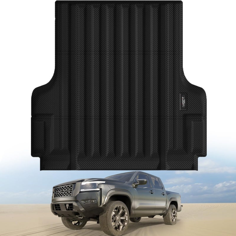 LASFIT Bed Mat for Nissan Frontier 20222026 5FT595 inchs Not Fit Dropin Bed Liners All Weather TPE Custom Fit Easy Clean Truck Bed Mat for Frontier 2022 2023 2024 2025 2026 Crew Cab Bed Liner