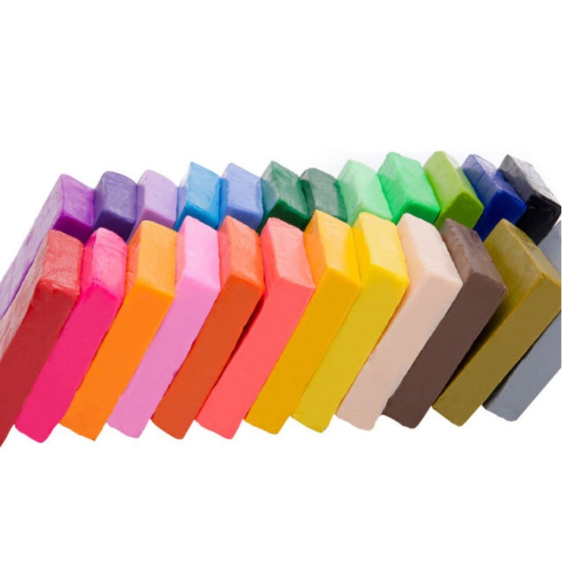 Polymer Clay Kit: 24 Multicolor, Safe Soft Material, Smooth Non-Stick, Easy To Shape - Versatile Craft Supply for Beginner Artists, DIY Gifts, Home Decor & Jewelry Making - Image 1