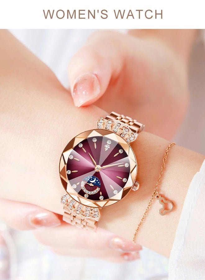 Labaoli Fashion Steel Strap Women's Diamond-encrusted Star and Moon Watch - Image 5