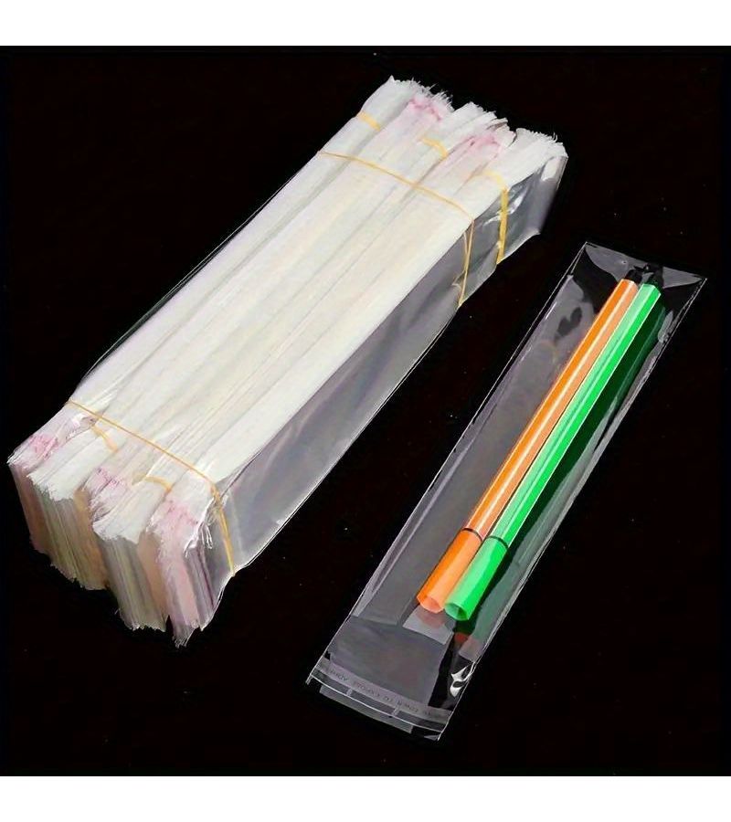 48 كيس شريط لاصق ذاتي مقاس 1.97 × 11.81 بوصة أكياس تعبئة للمجوهرات والحلوى والهدايا - Image 2