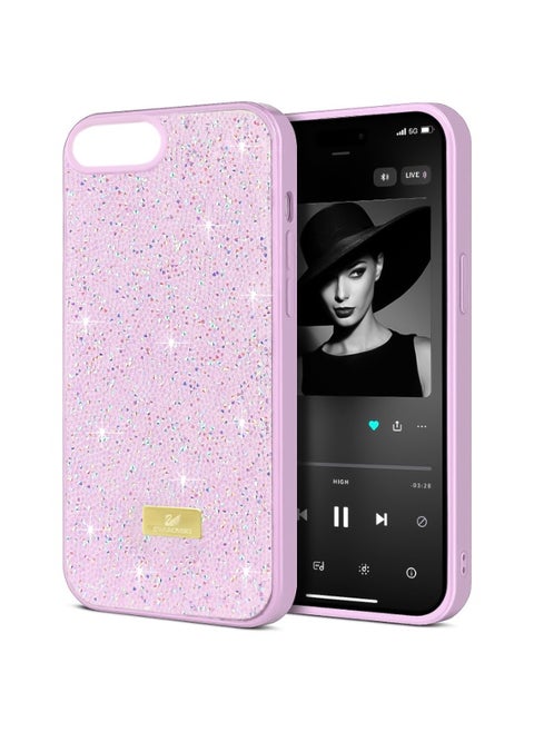 Glitter Back Case For Iphone 7 Plus/8 Plus Luxury Bling Glitter Design Back Cover for Girls Women Bumper Anti-Scratch Bumper Slim Shell Phone Case (Pink)