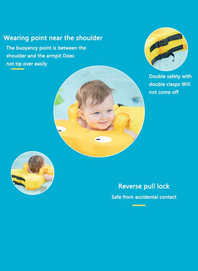 Arabest Children's Inflatable Swim Ring Underarm Ring Baby Inflatable Party Ring Yellow - Image 2