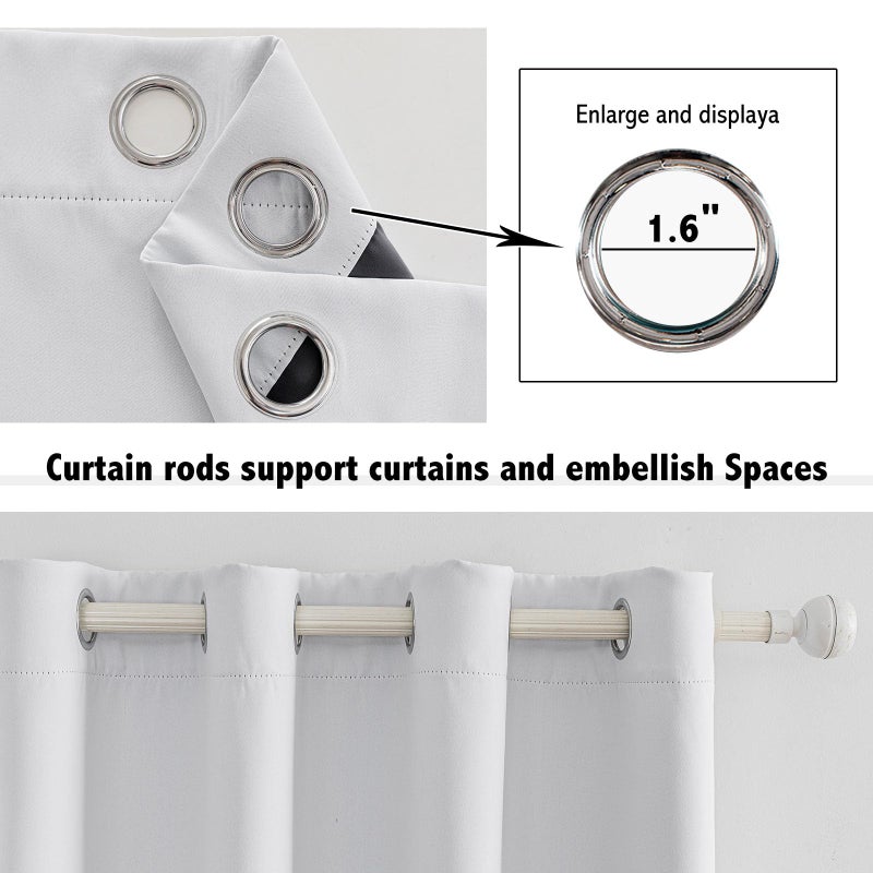 Anytime 100% Blackout Curtain 2 Panels Set,Thermal Insulated Window Drapes for Bedroom,Full Shading Panels (Greyish White,52W x 84L) - Image 4