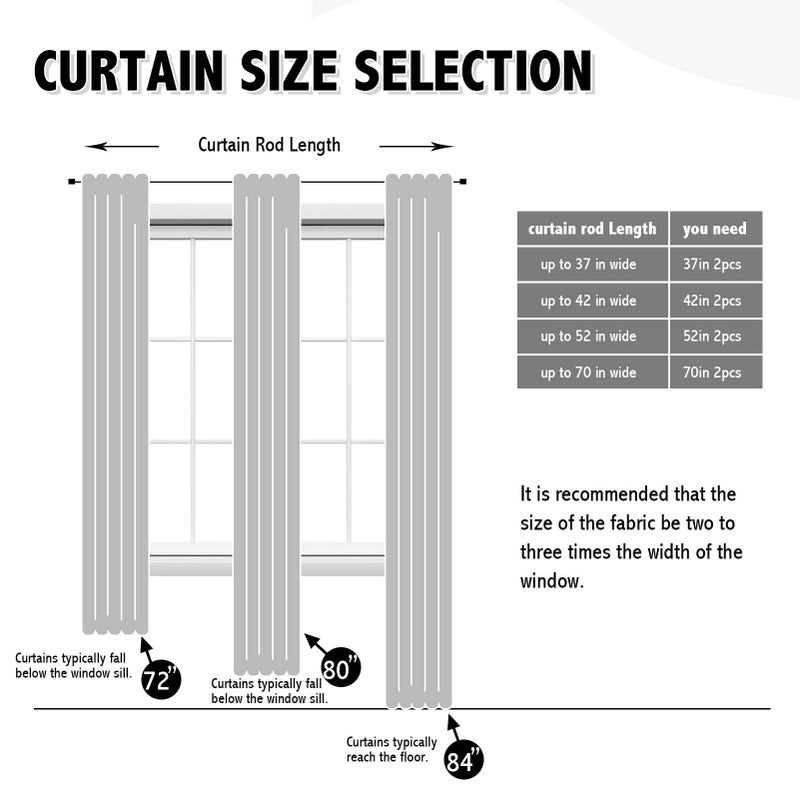 Anytime 100% Blackout Curtain 2 Panels Set,Thermal Insulated Window Drapes for Bedroom,Full Shading Panels (Greyish White,52W x 84L) - Image 2