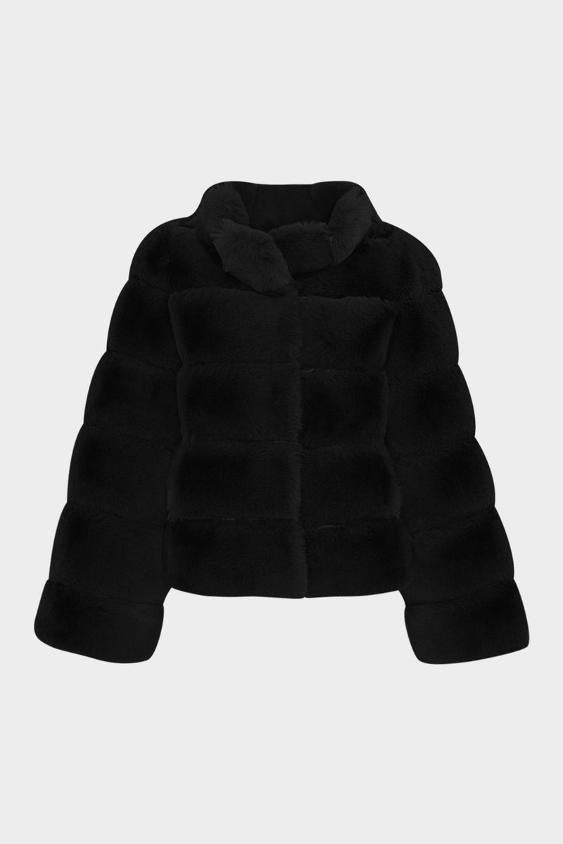 Açelya Okcu AÇELYAOKCU Premium Stand Collar Women's Rex Faux Fur Jacket  - Image 1