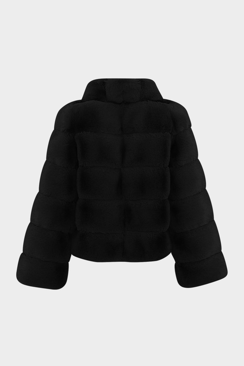 Açelya Okcu AÇELYAOKCU Premium Stand Collar Women's Rex Faux Fur Jacket  - Image 2