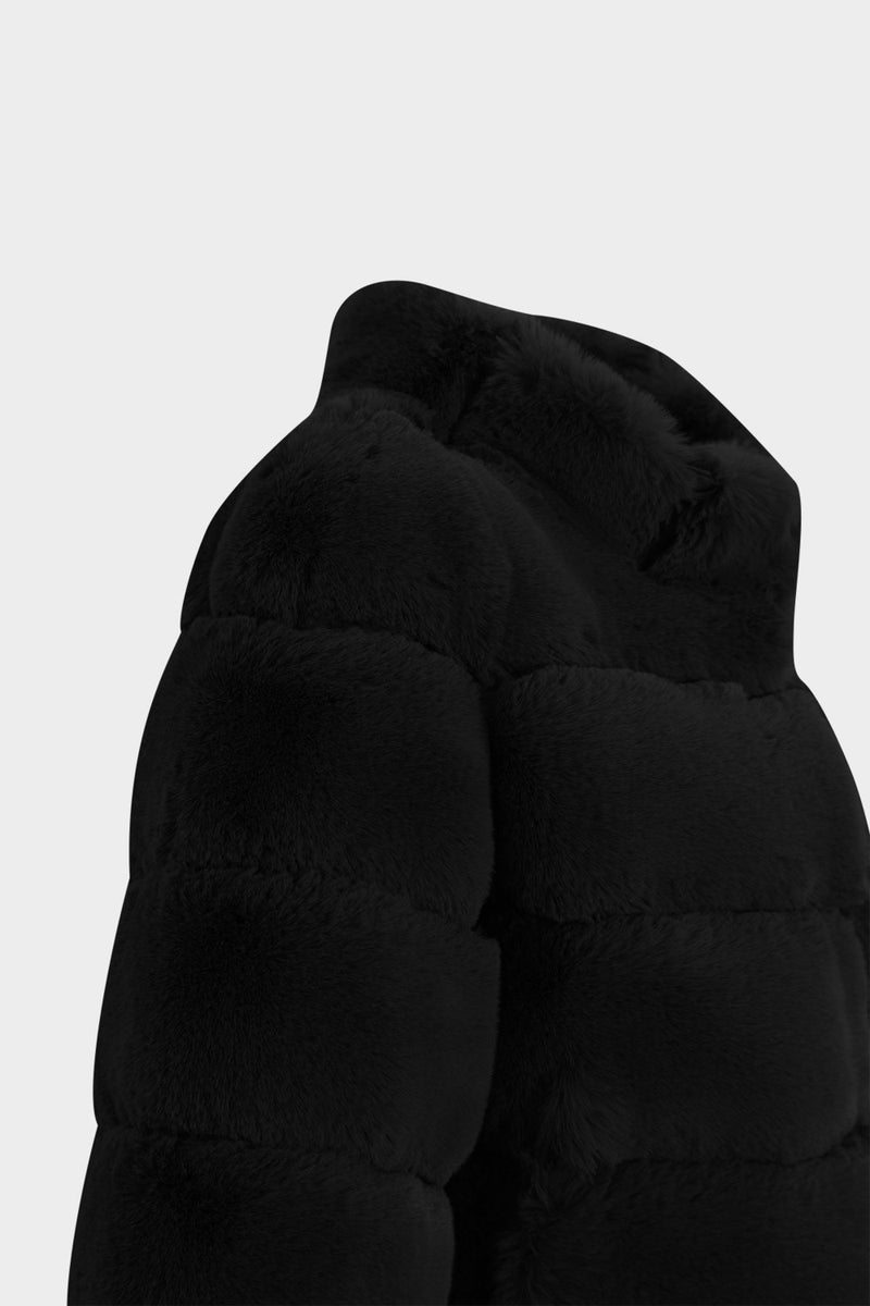 Açelya Okcu AÇELYAOKCU Premium Stand Collar Women's Rex Faux Fur Jacket  - Image 3