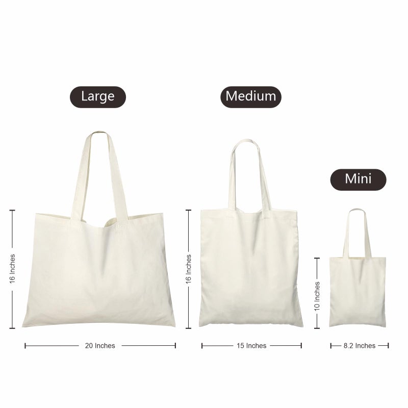 NPBAG 15 Pack 8.2'' X 10'' Mini Natural Cotton Tote Bags, Small Lightweight Blank Bulk Cloth Bags with 1pc of PTFE Teflon Sheet - Perfect for Parties Holidays - Image 4