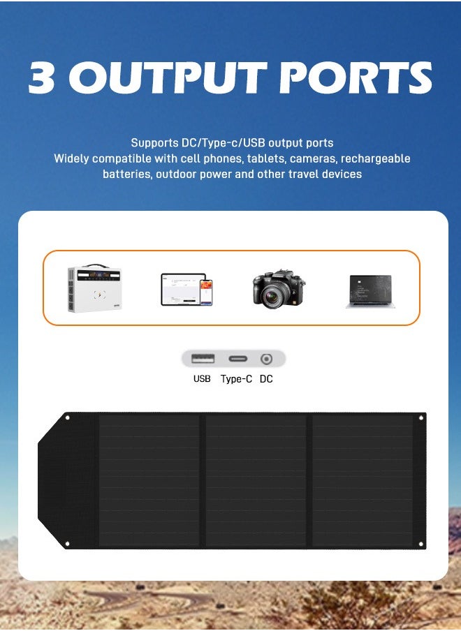 VANPA 100W Portable Solar Panel for Portable Power Station, Foldable Solar Charger Chainable for All VANPA Series Waterproof IP67 for Outdoor Camping  - Image 5