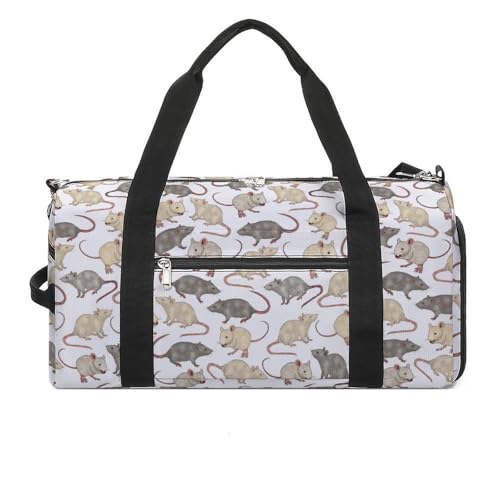 NELife Rat Opossum Sport Gym Duffle Travel Bag with Shoe CompartmentWet Pocket for Men and Women - Image 1