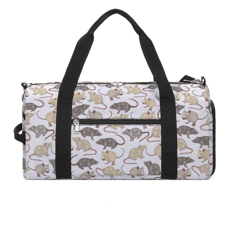 NELife Rat Opossum Sport Gym Duffle Travel Bag with Shoe CompartmentWet Pocket for Men and Women - Image 2