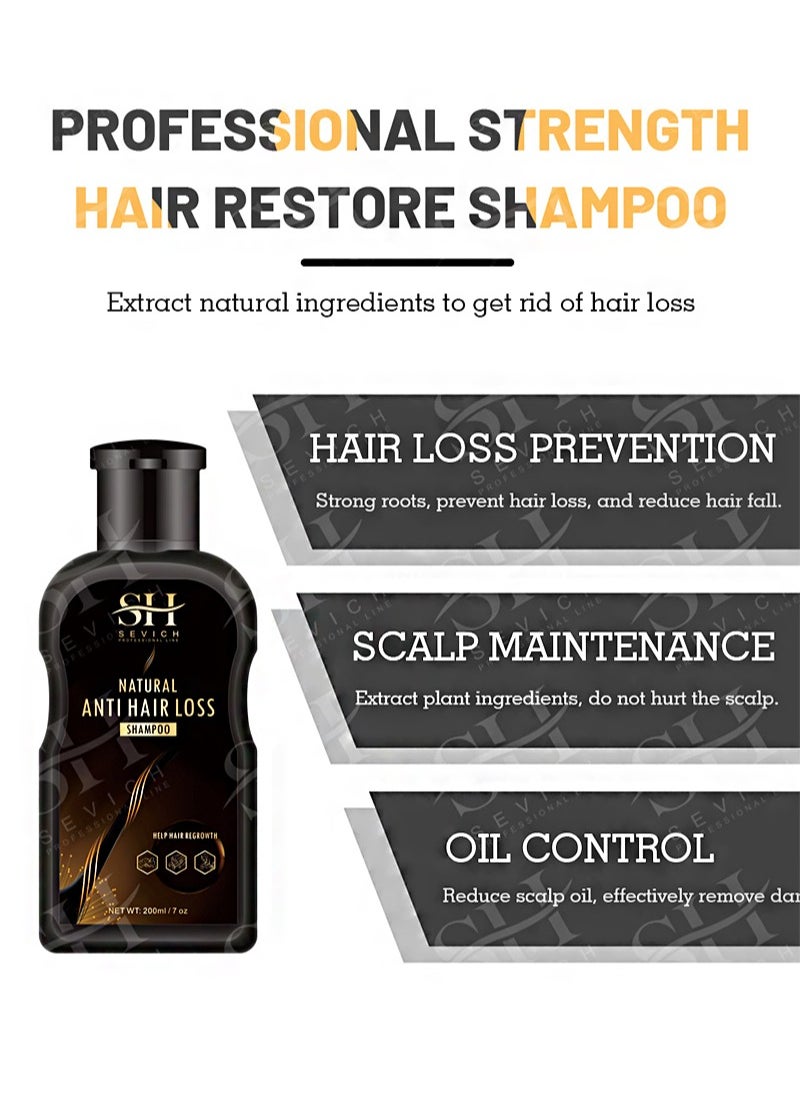 Natural Anti Hair Shampoo 200ml, Anti Hair Loss Recovery Effective Solution, Natural Hair Care Essential Shampoo for Men & Women