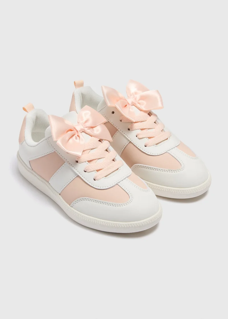 Matalan Girls Pink Bow Trainers