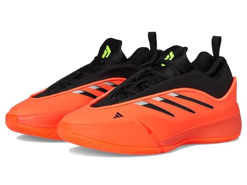 adidas Unisex Dame 9 Basketball Sneaker, Solar Red/Black/Lucid Lemon, 7 US Men - Image 2