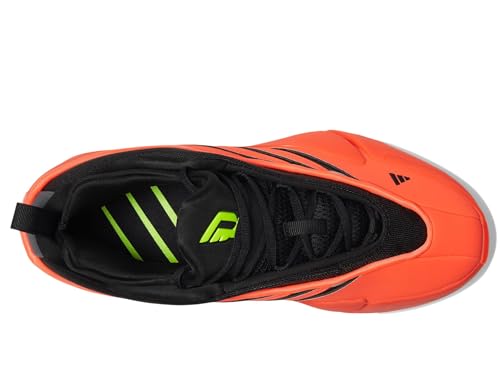 adidas Unisex Dame 9 Basketball Sneaker, Solar Red/Black/Lucid Lemon, 7 US Men - Image 3