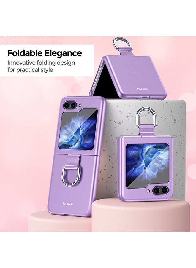 O Ozone Case for Samsung Galaxy Z Flip5 5G Cover with Ring Holder Hard PC Phone Case Shock-proof Anti-scratch Protective Phone Bumper Cover - Blue  - Image 4