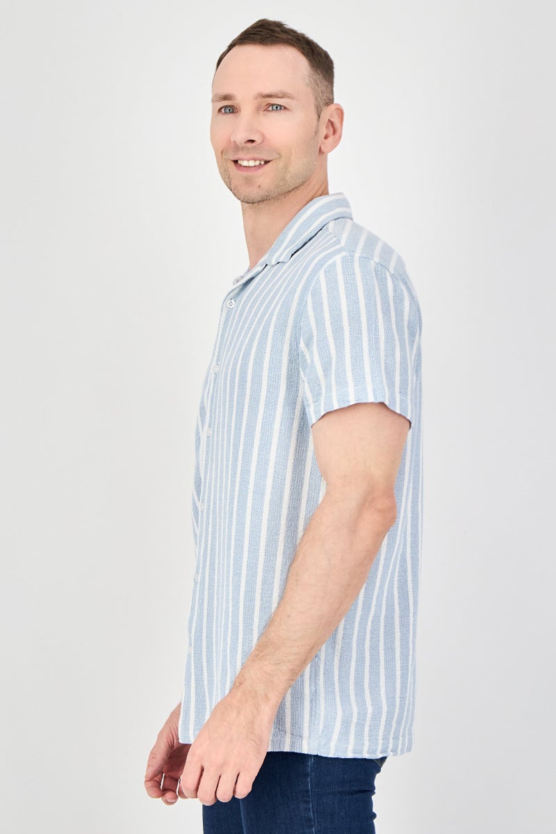 BRAVE SOUL Men Regular Fit Stripe Short Sleeve Casual Shirt, Multicolor - Image 2