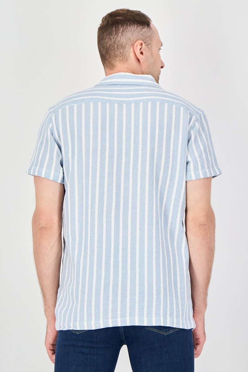 BRAVE SOUL Men Regular Fit Stripe Short Sleeve Casual Shirt, Multicolor - Image 3