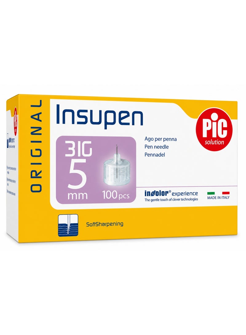 Pic Solution Insupen 31G 5mm 100PCS Pen Needles