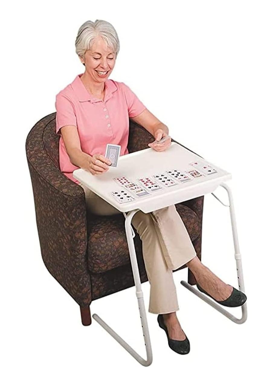Foldable Assembled Tablemate 1 Tv Tray Portable Folding Snack Table White