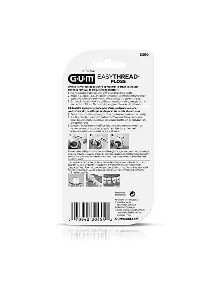 Gum Easythread Threader Floss Expanding Dental Floss For Braces, Bridges, And Implants Built In Rigid Floss Threaders (50 Uses) - Image 3