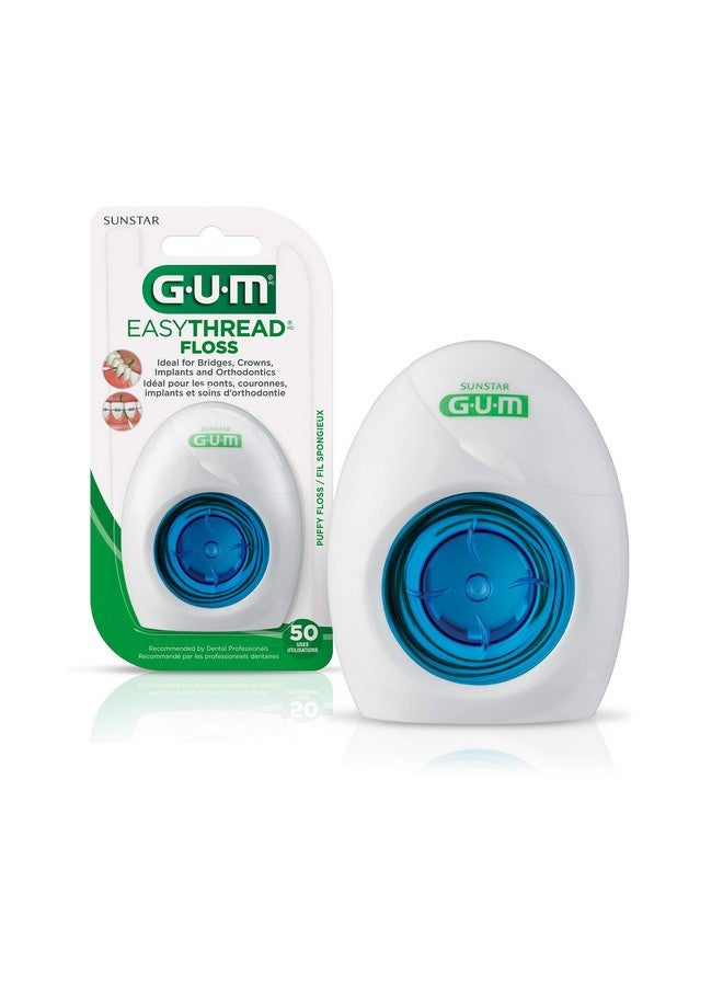 Gum Easythread Threader Floss Expanding Dental Floss For Braces, Bridges, And Implants Built In Rigid Floss Threaders (50 Uses) - Image 1