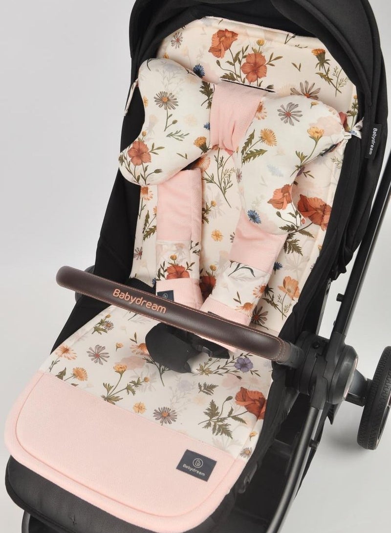 Babydream double sided stroller pad-Pink - Image 1