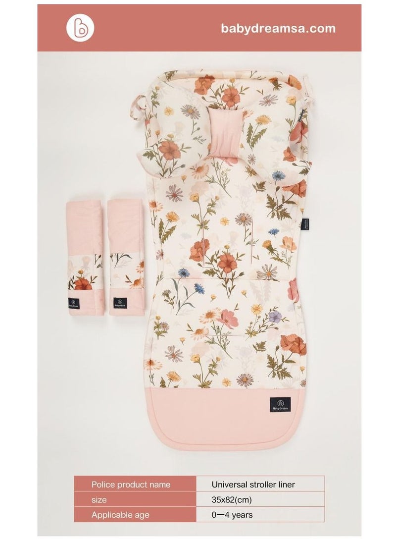 Babydream double sided stroller pad-Pink - Image 4