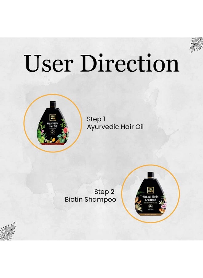 TRU HAIR Ayurvedic Hair Oil With Bhringraj, Amla & Hibiscus For Dandruff, Hair Fall Control, Hair Growth & Shiny Hair (Hair Oil (100Ml) + Bition Shampoo) | True Hair Combo  - Image 4