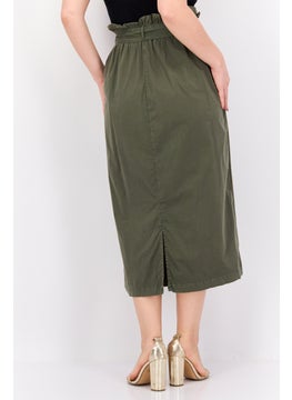 Robe Di Kappa Women Solid Casual Midi Skirt, Dark Green  - Image 3