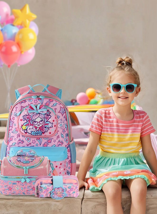 الأورلار طقم حقيبة مدرسية للبنات 3 قطع – حقيبة ظهر خفيفة ومقاومة للماء مع حقيبة غداء وحافظة أقلام، تتسع لجهاز كمبيوتر 15.6 بوصة، مثالية للمدرسة والرحلات - Image 4