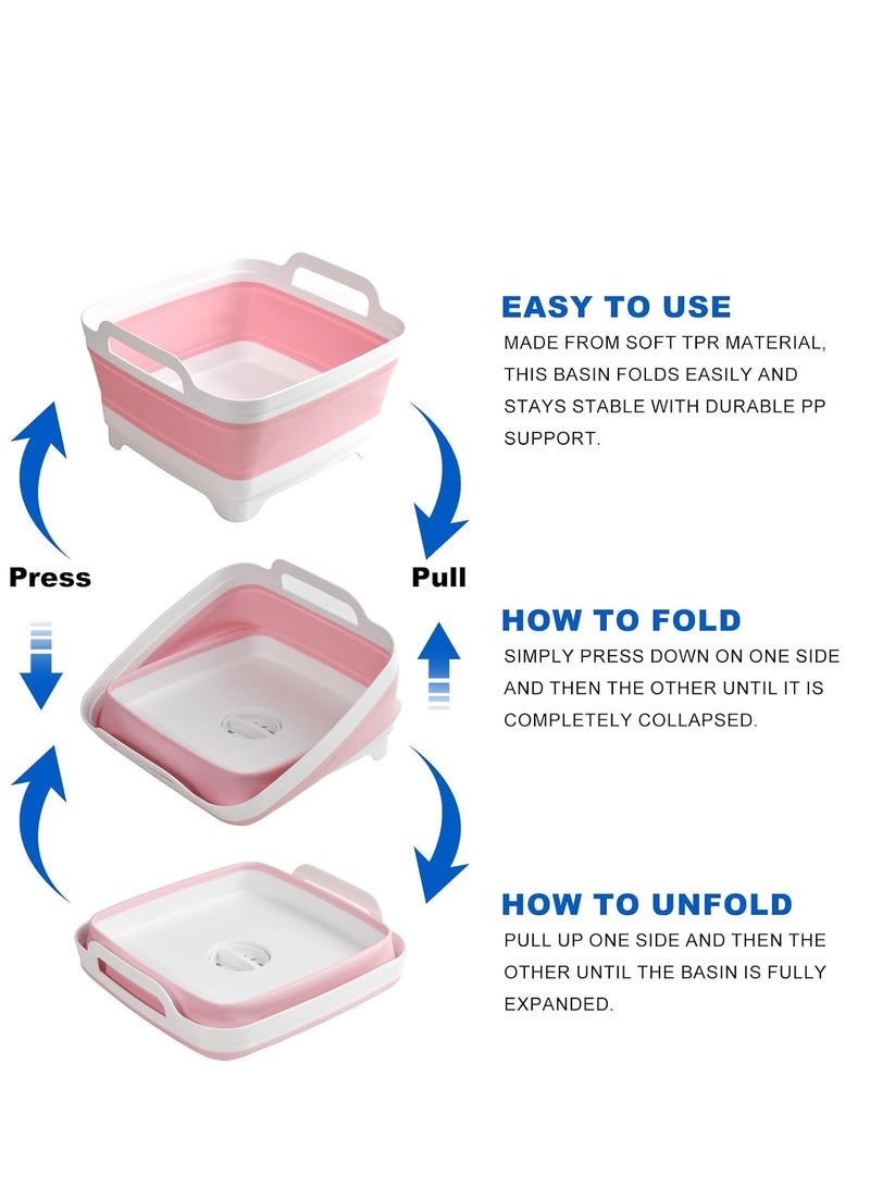 عام دلو قابل للطي، دلو غسيل، حوض غسيل قابل للطي، حوض غسيل قابل للطي، حوض أطباق قابل للطي، حوض قابل للطي، حوض متعدد الاستخدامات قابل للطي موفر للمساحة، حوض تخييم قابل للطي، حوض مطبخ قابل للطي، حوض مطبخ ق - Image 4