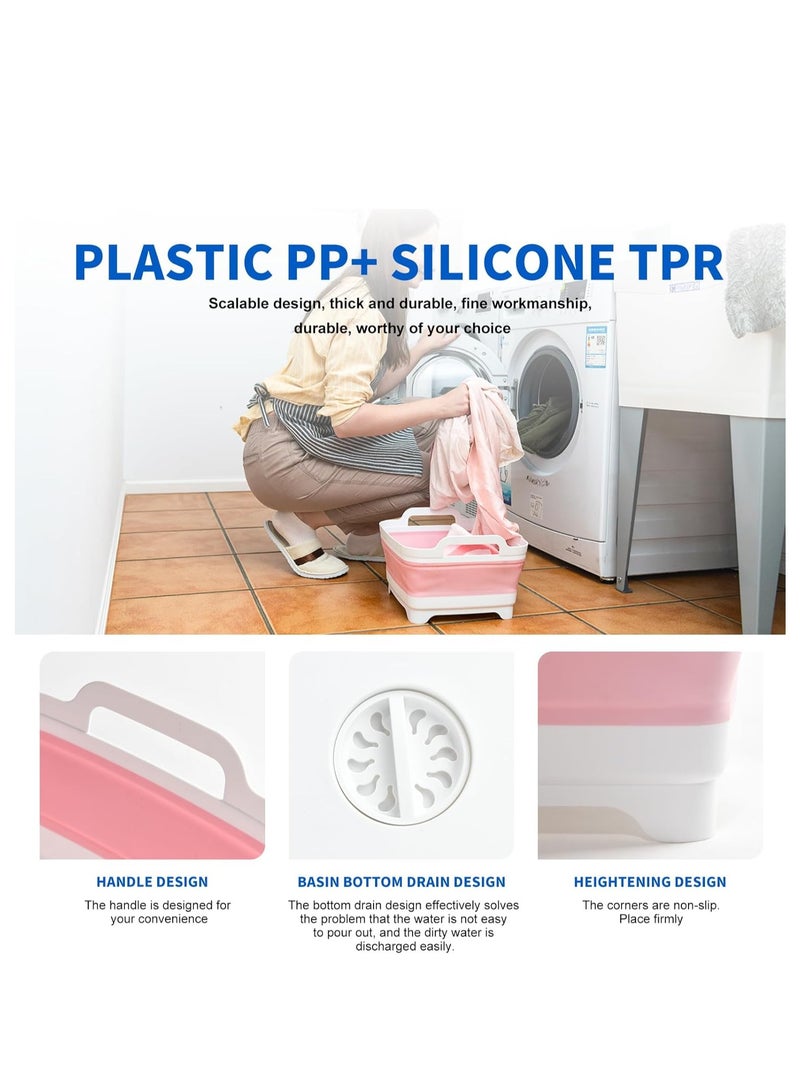 عام دلو قابل للطي، دلو غسيل، حوض غسيل قابل للطي، حوض غسيل قابل للطي، حوض أطباق قابل للطي، حوض قابل للطي، حوض متعدد الاستخدامات قابل للطي موفر للمساحة، حوض تخييم قابل للطي، حوض مطبخ قابل للطي، حوض مطبخ ق - Image 2