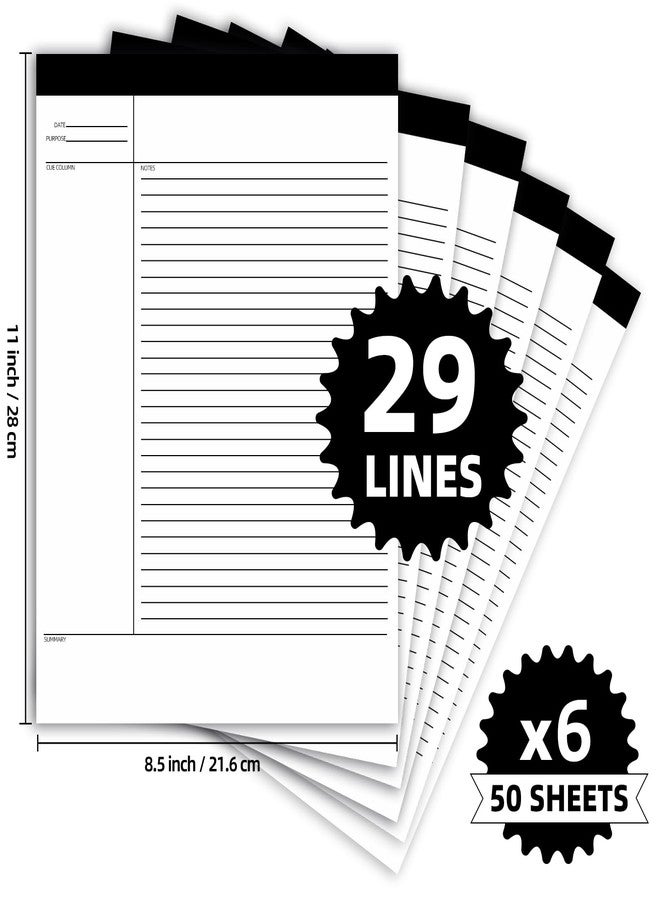 Uzant 6 Pack Notepads 8.5 x 11, 300 Sheets College Ruled Legal Pads Lined Paper Writing Pads, White Note Pads Notebook for Office Business School College, 50 Sheets/Pad, Letter-Trim Perforated - Image 3
