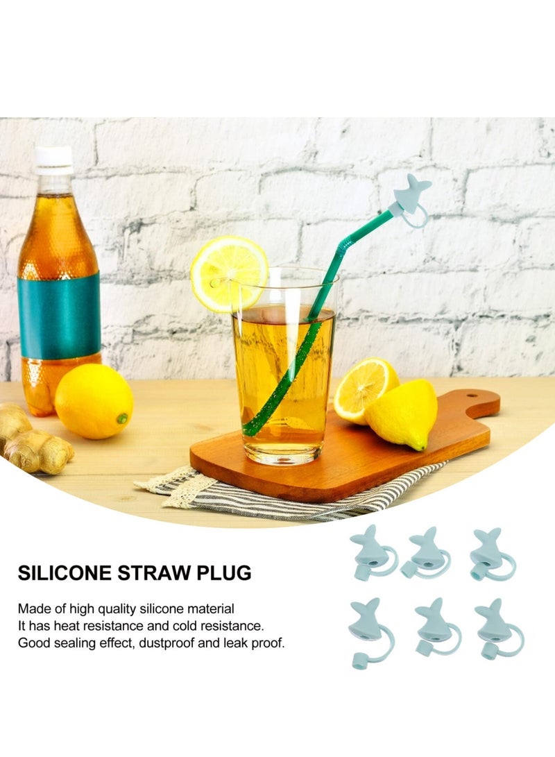 سيوسي 6 Pcs Straw Dust Plug Leakproof Straw, Decor Straw Protector Silicone Straw, For Tumblers Dust Proof Drinking Straw Caps For Reusable Straws Tips Lids - Image 5