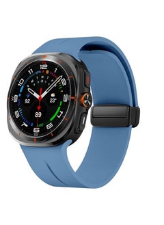 Compatible with Samsung Galaxy Watch Ultra Bands 47mm,Magnetic Silicone Band Compatible with Galaxy Watch 7 Ultra Band 2024 Replacement Strap Men Women (Light Blue)