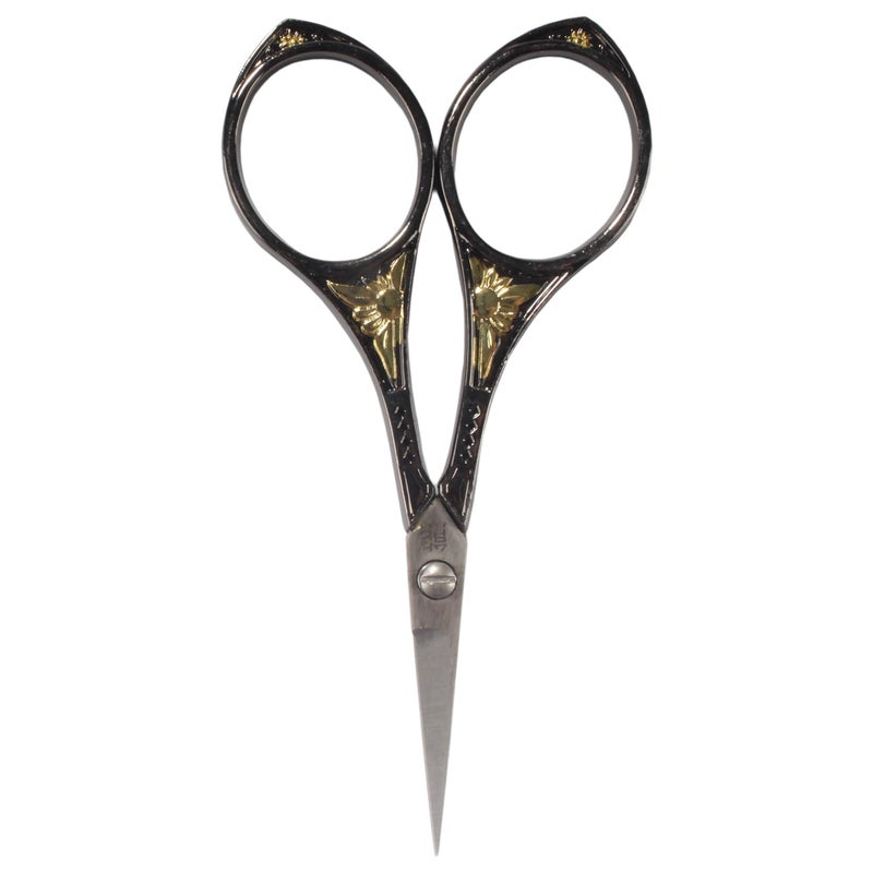 BambooMN JubileeYarn Sun Motif Embroidery Craft Scissors  Black  1 Scissor