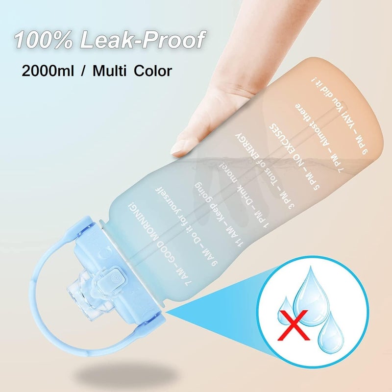 GALV Set of 3 Water Bottle with Motivational Time Marker Leakproof Durable NonToxic Sipper Water bottle for office School Gallon Water bottle for gym Multicolour - Image 5