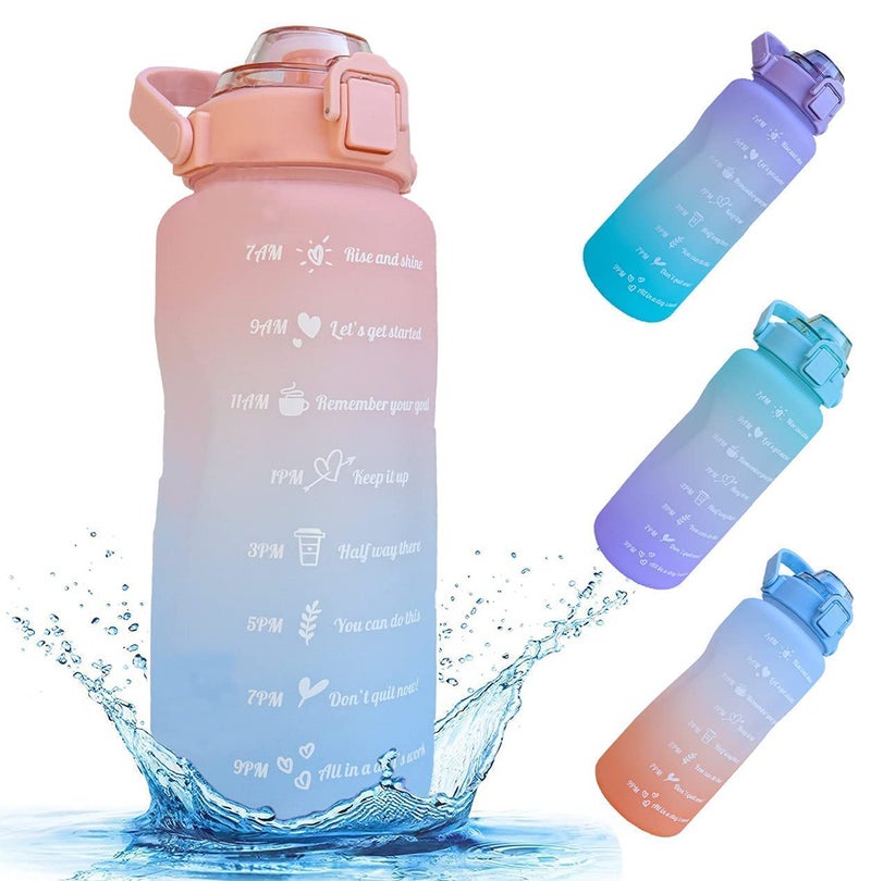 GALV Set of 3 Water Bottle with Motivational Time Marker Leakproof Durable NonToxic Sipper Water bottle for office School Gallon Water bottle for gym Multicolour - Image 1