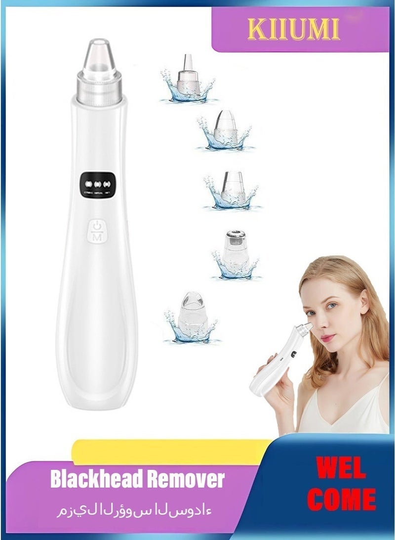 KIIUMI Blackhead Remover, pores remover with 3 Suction Power,5 Probes, USB Rechargeable pimple remover, Acne Extractor Remover Vacuum Cleaning Instrument - Image 2