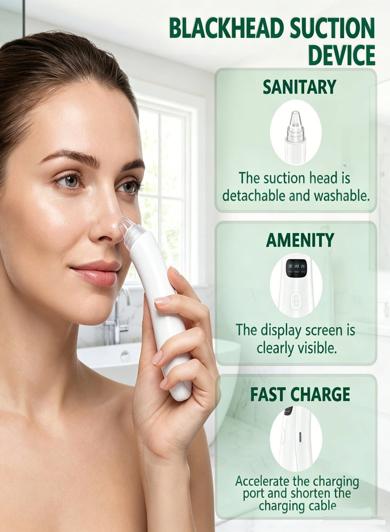 KIIUMI Blackhead Remover, pores remover with 3 Suction Power,5 Probes, USB Rechargeable pimple remover, Acne Extractor Remover Vacuum Cleaning Instrument - Image 3