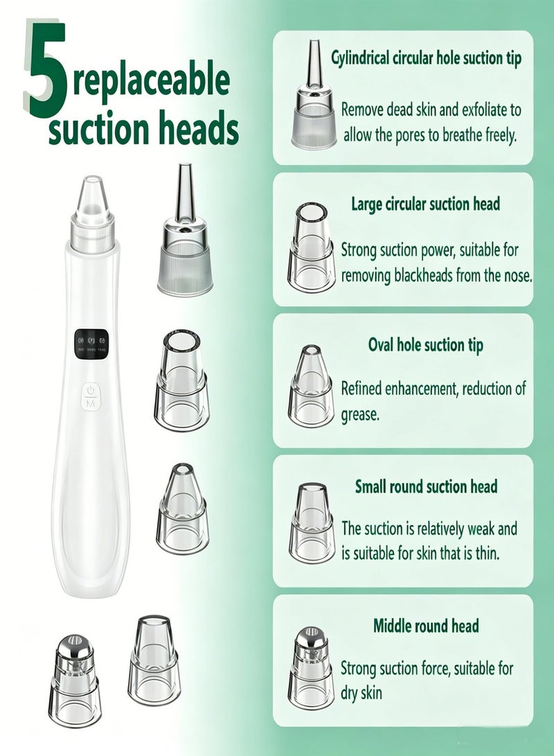 KIIUMI Blackhead Remover, pores remover with 3 Suction Power,5 Probes, USB Rechargeable pimple remover, Acne Extractor Remover Vacuum Cleaning Instrument - Image 4