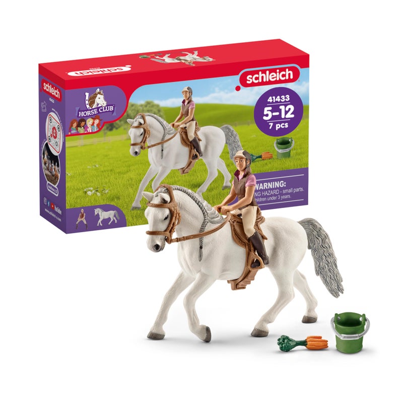 Schleich Horse Club 7 PC Rider and Horse Toy Playset with Accessories Realistic Rider and Lipizzaner Mare Figurine Fun Toys for Girls and Boys Collectible Figures for Kids Ages 5 41433 - Image 2